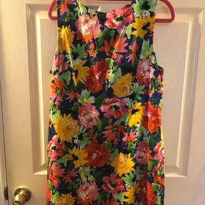 Multicolored floral dress.
